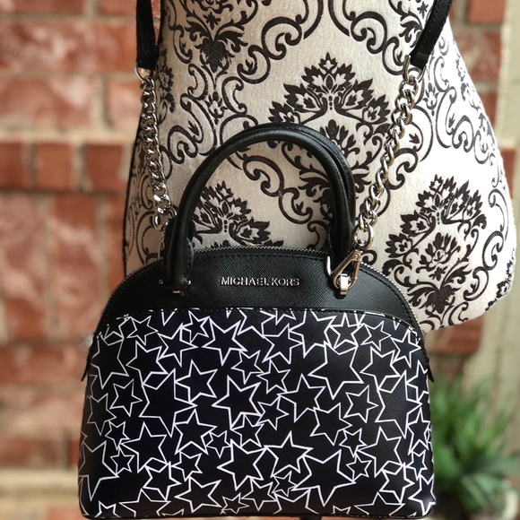 Michael Kors Handbags - Michael kors Emmy small dome satchel Blk/wht bag